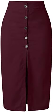 Здолништа со модни копчиња за жени Дневно елегантна цврста боја висока половината со единечно здолниште на градите кратки здолништа за жени