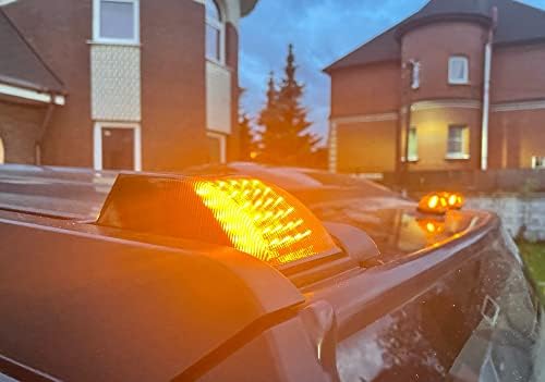 Ijdmtoy 10pc пушеле леќи Амбер/Црвен целосен LED LED CAB COB MARKER MARKER LIGHT KIT компатибилен со 2003-2009 Hummer H2 Sut, заменете го