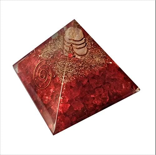 Purpledip црвен џепер оргон пирамида со кристален кварц енергетски шипки: Среќно заздравување шарм, божествен духовен кристален камен