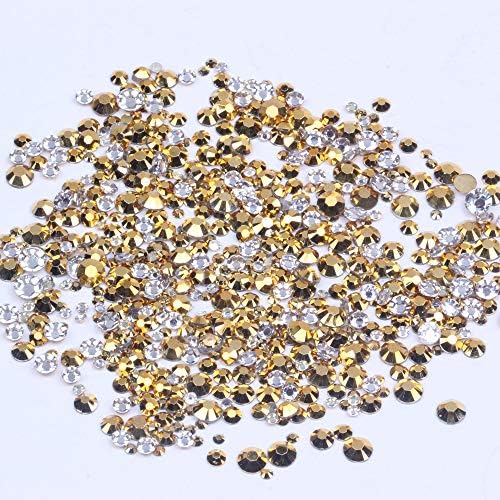 500/1000pcs 2-6 mm и мешани големини злато смола Rhinestones non hotfix сјај за нокти Арт ранец DIY дизајн украси