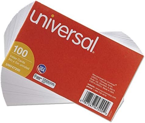 Универзални Неприкосновени Индекс Картички, 3 Х 5, Бела, 100/пакет