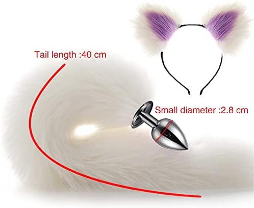 Анален приклучок Симпатични уши ленти со глава со лисица/зајак, метален задник Анален приклучок Еротски додатоци за возрасни секс
