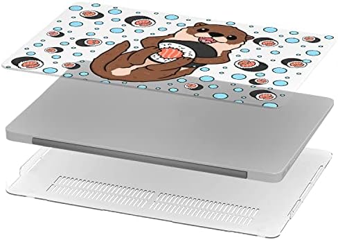 Пластична обвивка кутија компатибилна за MacBook Pro 16 14 Air 13 M1 2021 M2 2022 15 Retina 12 2020 2019 11 Симпатична печатена суши ролна Трајни слатки меурчиња Каваи Дизајн otter Заштитно покр