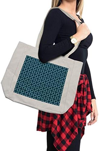 Амбесон, ретро торба за купување, гроздобер геометриски аранжман со ромбуси и илустрација во форма на starвезди, еколошка торба за еднократна