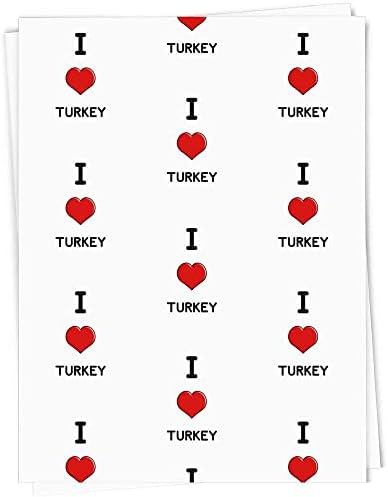 5 х А1 Ја Сакам Турција Подарок Заврши/Завиткување Хартија Листови