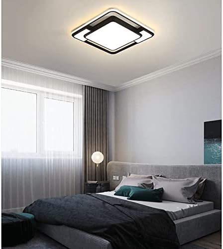 Ataay тавански светла, црна плоштад тавански светло, 6000k дневна светлина, LED 35W Flush Mount Lamp, тавански ламби, декорации