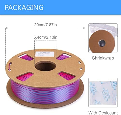 Филамент за печатач Tumbler PLA, димензионална точност од 1,75мм +/- 0,03мм 2,2lbs, свилена магија во боја сина розови