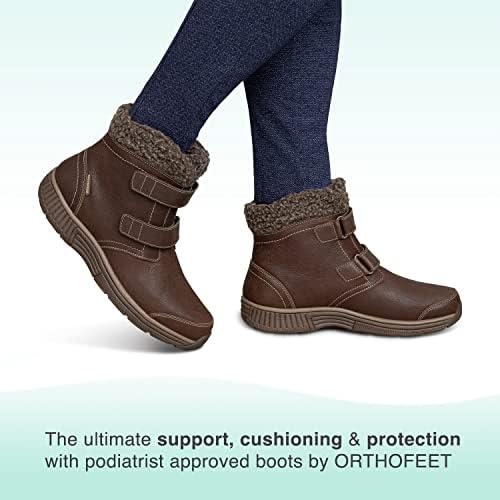 Ортофете Премиум водоотпорен плантар фасцитис, олеснување на болката, помош за помош на болки во стапалото Ортопедски и кожни чизми за жени со