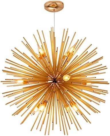 SQJDM Златна алуминиумска цевка искра топка огномет лустер ресторан спална соба продавница за облека креативна ламба за глуварче
