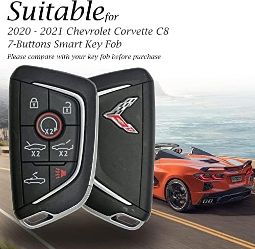 Клучни клучеви за клучеви за клучеви за C8 Corvette-Компатибилен со Corvette C8 Smart Remote Key, премиум силиконски за заштита