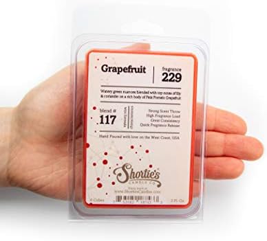 Скратено восокот на компанијата за свеќи од шорти, Грејпфрут се топи Мулти пакет - Формула 117-2 високо миризливи шипки - изработени со основни и природни масла - Колек