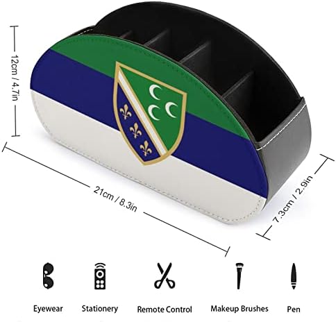 Кутија за организатор на држачи за далечински управувач со знаме Сандзак знаме со 5 оддели за десктоп за домашни канцеларии