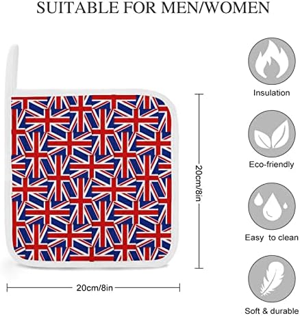 Држачи за тенџере со британски знамиња, отпорни на топли врели влошки за готвење кујна со 2 парчиња сет