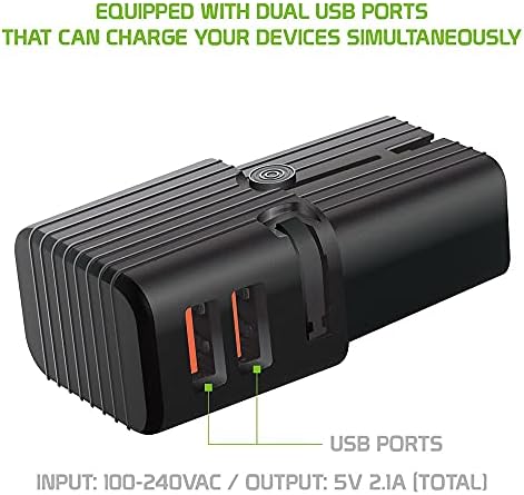 Двојниот универзален USB адаптер работи за Dell XPS 13-9001SLV за светска моќ и патување помеѓу САД/ЕУ/ЦН/АУС/НЗ/Велика Британија