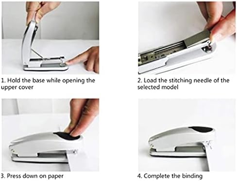 Ggho Portable Stapler Metal Irone Teheight Stapler, 20 листови за затегнување машина 24/6 26/6 Степлер за заштеда на труд за канцелариски материјали
