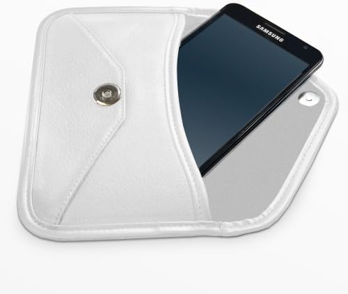 Case Boxwave Case компатибилен со Samsung Galaxy On7 - Елитна кожна торбичка за месинџер, синтетички кожен покрив дизајн на пликови за дизајн на Samsung Galaxy On7 - Брегот на Слоновата Коск