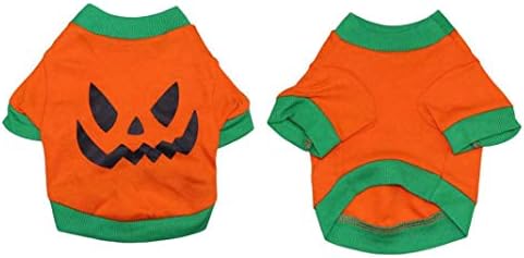 Luwsldirr_halloween костумска јакна од елек маица маица меко зло лице облека за домашно милениче кучиња -оранж+зелена