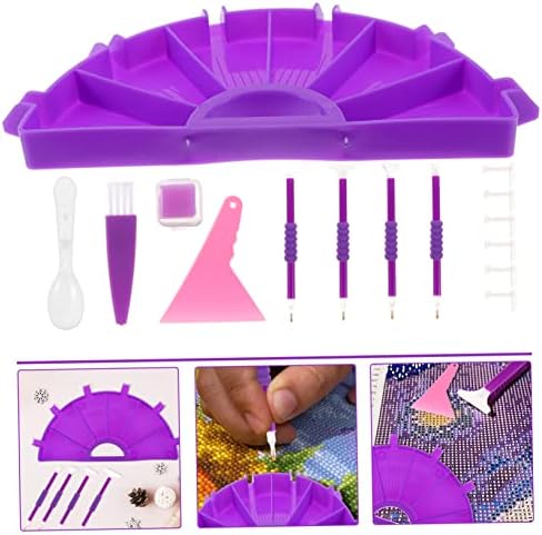 Фавомото 1 Поставете Фиока За Складирање Дијамантски Везови Виолетова Алатка Пластика
