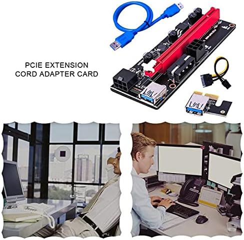 Конектори Ver009s PCI -E Riser картичка 009S PCI Express PCIE 1x до 16x Extender 0,6M PCI E USB 3.0 кабел 6pin за напојување за рударски рудар -рудар за рударство -