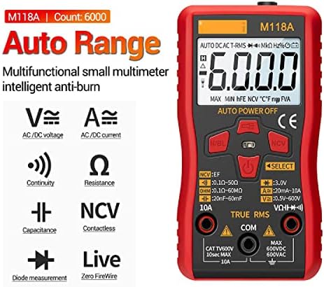 Откривање на бројач на инструменти M118A Мултифункции-дигиталниМултаметар-Hand-AC / DC-Spannungstester NCV Алатка за мерење на NCV