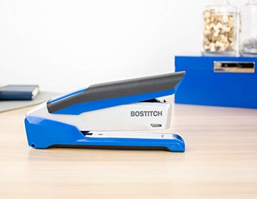 Bostitch Office Inpower Premium Premium Desktop Stapler - Еден прст, без напор, сино/сребро
