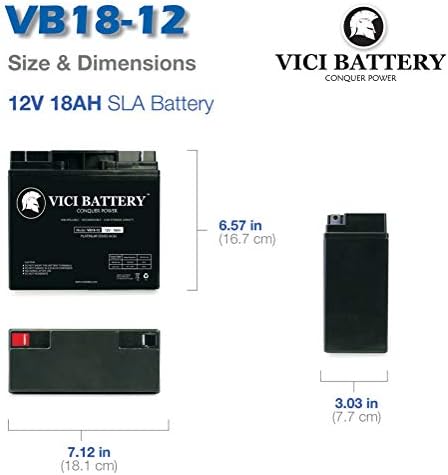 VICI БАТЕРИЈА VB18-12 - 12V 18ah Замена За Алфа Технологии CFR 2500 UPS Батерија Сет-4 Пакет