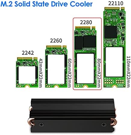 Zhuhw M.2 Цврста состојба на погон на цврста состојба за топлина за десктоп компјутер компјутер алуминиум легура бакар 2280 SSD радијатор за