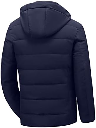Машка задебелен палто зимски топол топол целосен патент за одвојување на ветерници со цврста цврста боја снежна јакна со џеб од патент