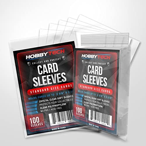 HobbyTech - 500 парчиња ракави за картички со стандардна големина - Премиум меки ракави за денар за спортски картички, TCG, MTG, Pokemon - Заштитете ги вашите колекционери