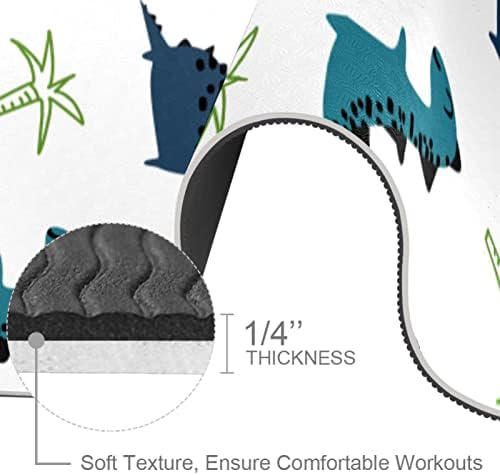 Јога мат 72 x 24 Трендовски животински чудовиште Диносаурус Еко Пријателски не -лизгачки фитнес вежба Мат за пилатес и вежби за подот