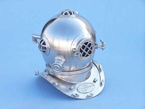 Хемптон наутички декоративен шлемот за нуркачи MK5, 19 “, четкан никел