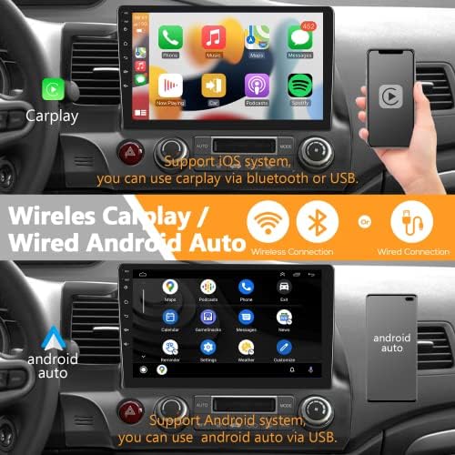 4+64G Android Автомобил Стерео За Honda Civic 2006-2011 Поддршка Безжичен Carplay со 10.1 Инчен IPS Екран На Допир Android Auto DPS WiFi GPS