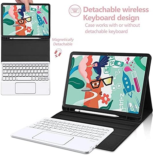 QYIID Backlit TouchPad Countobly Case for Galaxy Tab A 8.0 2019 SM-T290 / SM-T295, магнетски одвојлив безжичен Bluetooth тастатура за