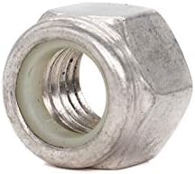 10 парчиња 1 / 2-13 заклучувачки ореви 304 не'рѓосувачки челик / 18-8, најлон вметнат самостојно заклучување на сребрен тон