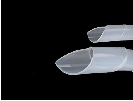 Aexit 2pcs 12mm+20mm Цевка Фитинзи Флексибилни Бела Спирала Заврши Заштитни Ракав Микробор Цевки Конектори Цевка 13Ft