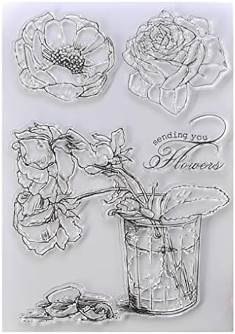 Ddoujoy испраќајќи ви цвеќиња во позадина јасни марки за декорација на картички и белешка за DIY 3021527