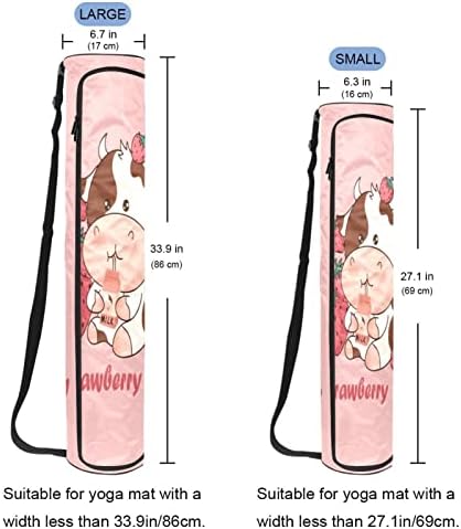 Јагода Крава Јога Мат Кеси Целосна Поштенски Јога Носење Торба За Жени Мажи, Вежба Јога Мат Превозникот Со Прилагодливи Лента