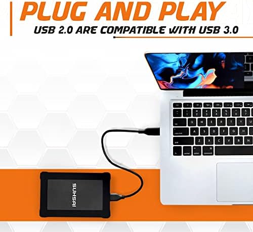 SUHSAI 500GB Солиден Пренослив Надворешен Хард Диск 2.5 Резервен Уред За Складирање СО USB 3.0 Брзина До 5Gbps, хардиск За Mac, Xbox, Windows,
