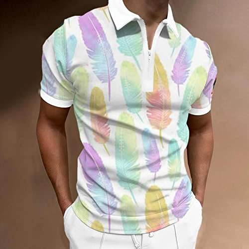 2023 Нова машка 3Д дигитална печатење лапел патент со кратки ракави кошула обична модна кошула јакна лента кратка
