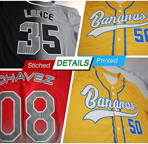 Обични кошули за бејзбол Jerseyерси Спортски кошули перонализирани фанови Подарок Подарок Прилагодено име Број за мажи жени деца