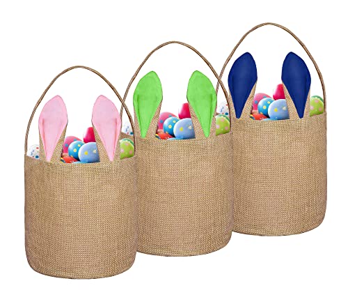 Екоропшоп 3 Спакувајте Велигденски Кеси За Зајачиња За Деца Велигденска Јута Бура Велигденско Јајце Кошница Со Уши Застанете