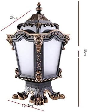 Zjhyxyh Lawn Lamp, Garden Larm LED тревник за ламби за пејзаж, водоотпорна градинарска ламба, европски стил