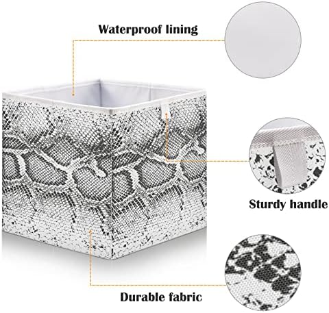 Катаку Змија Коцки За Печатење Корпи За Складирање 11 инчни Корпи за Складирање Ткаенини Што Се Склопуваат Полици Организатор