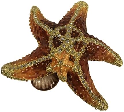 Кингспоинт 62403 чуда навистина Се Случуваат, Морска Ѕвезда Емајлирана Кутија Со Накит Со Поставени Кристали 2,75 Инчи х 3,35 Инчи