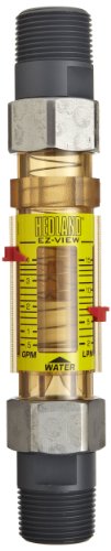 HEDLAND H625-607-R EZ-View Flowmeter со сензор, полифенилсулфон, за употреба со вода, 1,0-7 GPM опсег на проток, 3/4 NPT машки