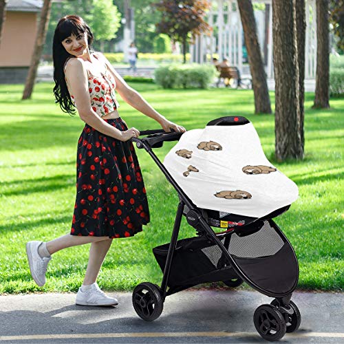 Слатка мрзлива шема за спиење за бебиња за седишта за автомобили - шетач на количка за количка за количка, мулти -употреба на крошна на автомобили, за бебе