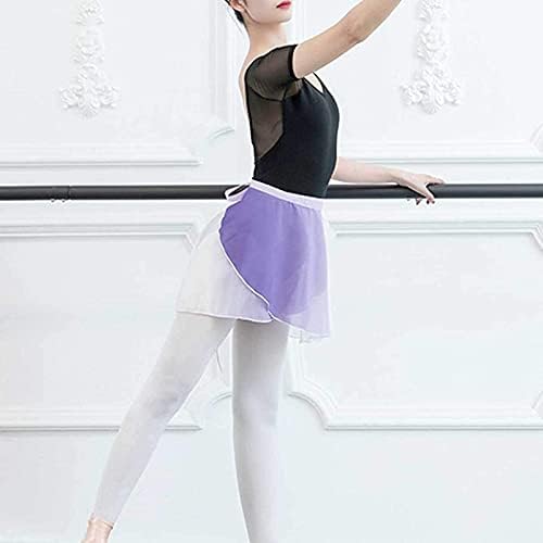 Kkmeter Women Gradient Chiffon Ballet Wrap Stap Staps Asimmetric Dance Skate Over Charf Tutu Miniskirt