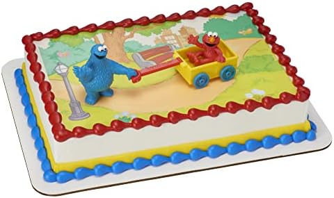 DecoSet® Sesame Street Toppers, 3-Парче Роденден Топер Со Елмо И Колаче Чудовиште