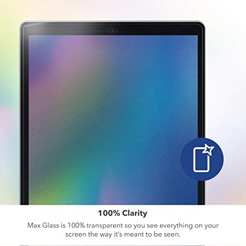 MAX Заштита за заштита на екранот HD - 2 пакет - Заштитник на екран на стакло - изработен за Apple iPad 12.9 , Clear, 990107904