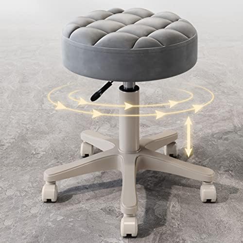 Столче за вртење на Есгт со тркала, столче за тркалање со тркала, со ротација од 360 степени, столче за работа за масажа за убавина продавница за кујна дома